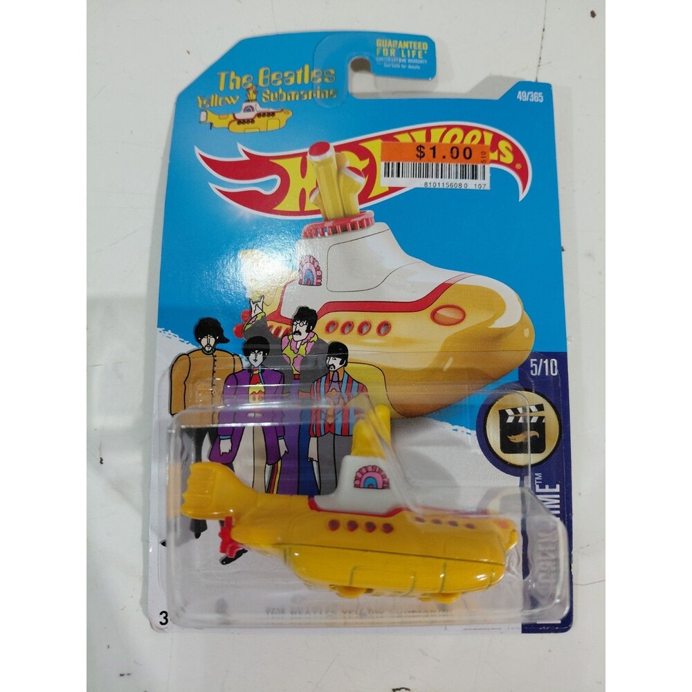 NIP Hot Wheels Screen Time 1:64 Die Cast The Beatles Yellow Submarine